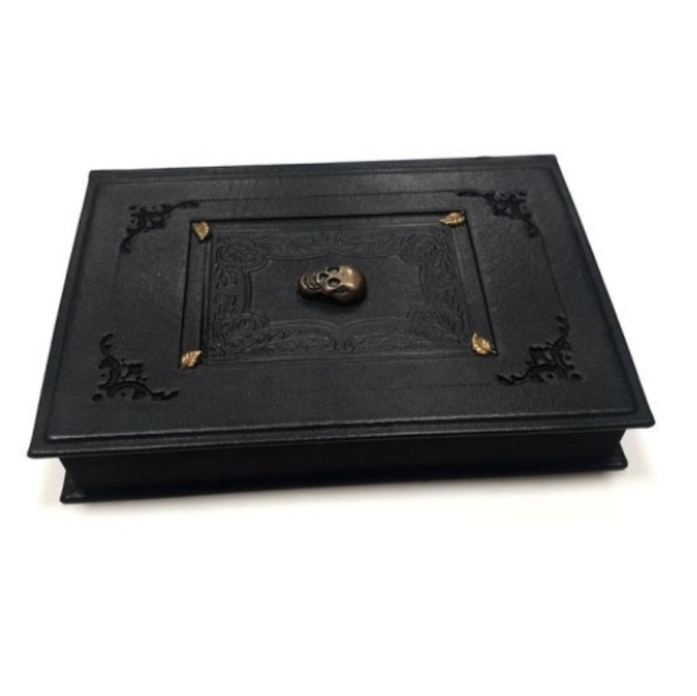 ♥️BUY 2 GET 1 FREE Black Leather Journal - Skull, Retail Price $49.99 USD - Picture 8 of 14